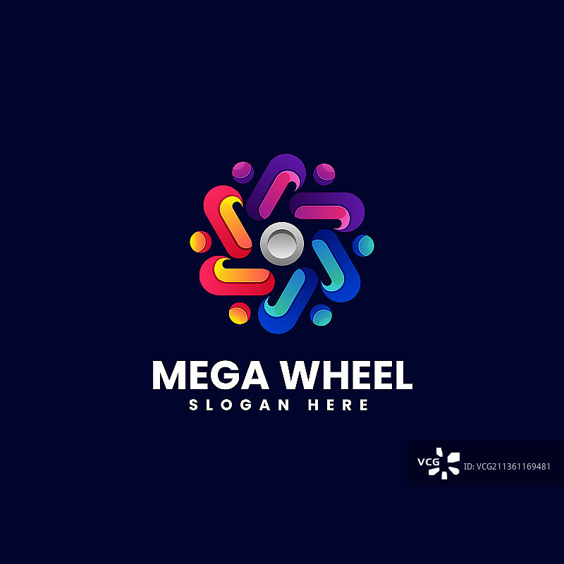 logo渐变彩色巨轮图片素材