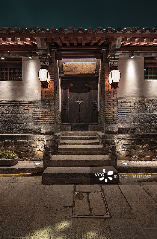 烟台所城里夜景图片素材