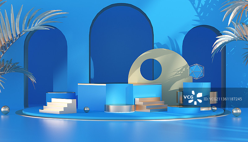 蓝色电商场景图片素材