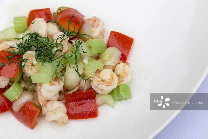 中式美食烹饪健康特色菜炒虾仁图片素材