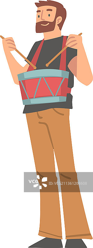 演奏音乐的络腮胡音乐家图片素材