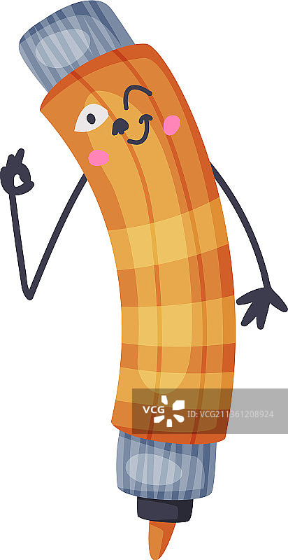 拟人化的滑稽记号笔办公用品图片素材