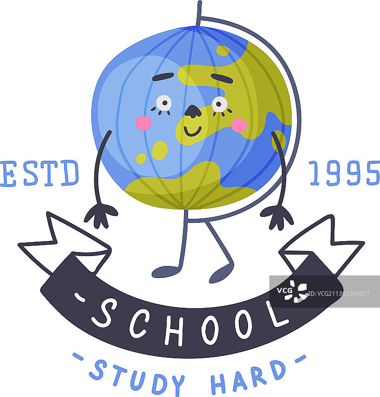 拟人化的滑稽地球仪办公用品图片素材