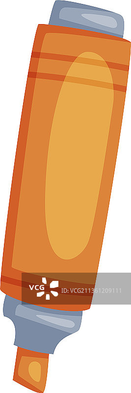 橙色荧光笔办公用品和文具图片素材