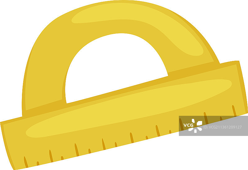 黄色量角器办公用品文具图片素材