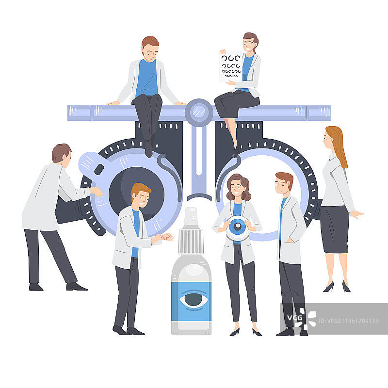 眼科与医疗保健专业人员图片素材