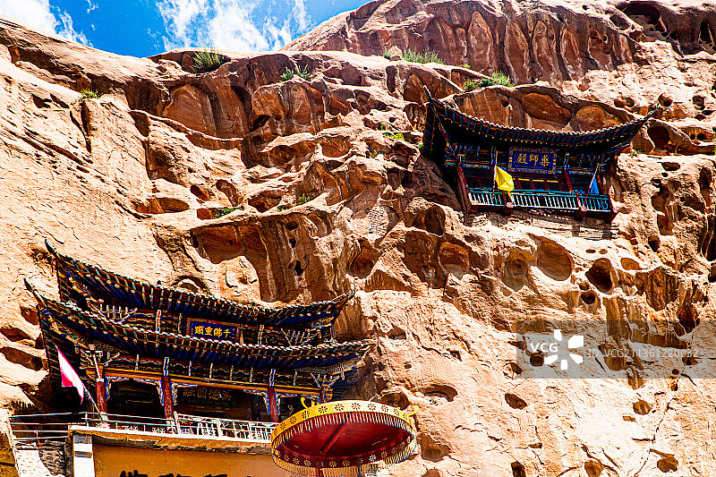 张掖马蹄寺石窟自然风光，图片素材