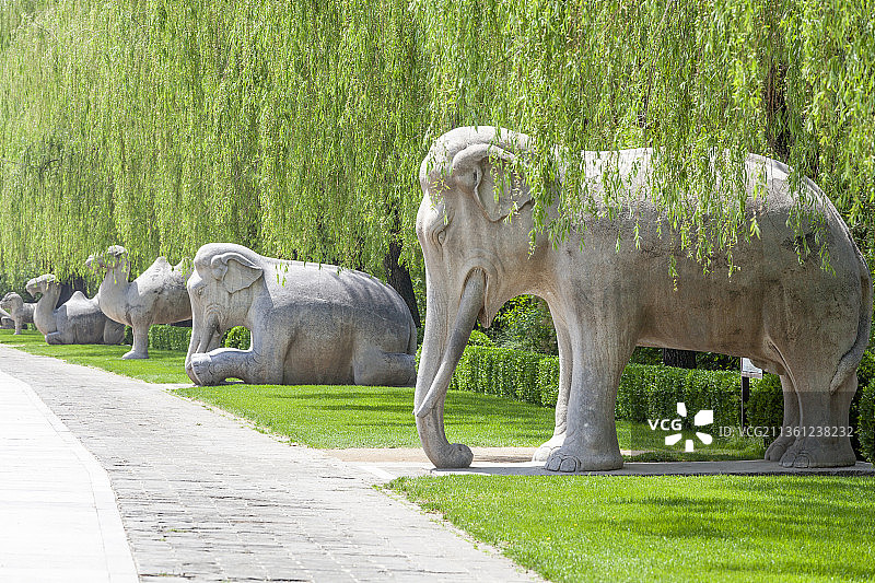 北京十三陵神道石像生图片素材