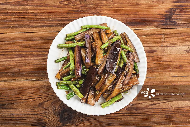 豆角炒茄子图片素材