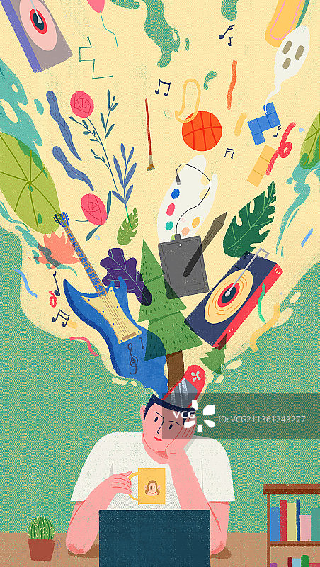 创作者的脑内风暴图片素材