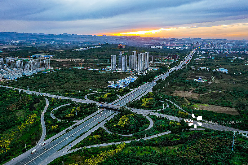 山东济南章丘城市风光图片素材
