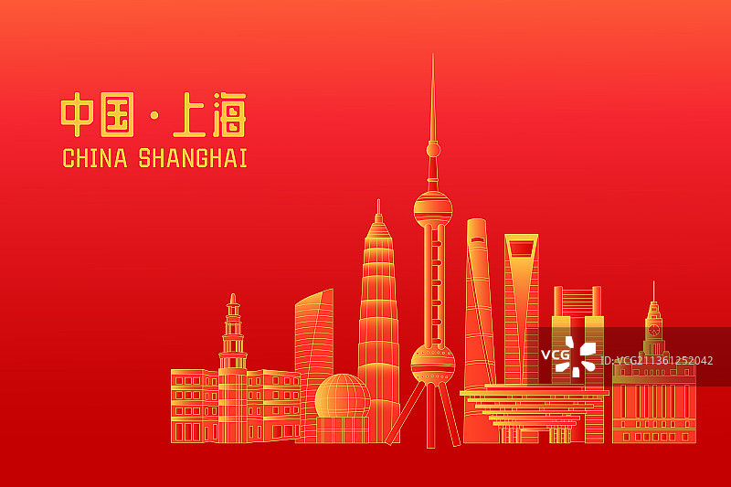 上海城市建筑群背景板图片素材