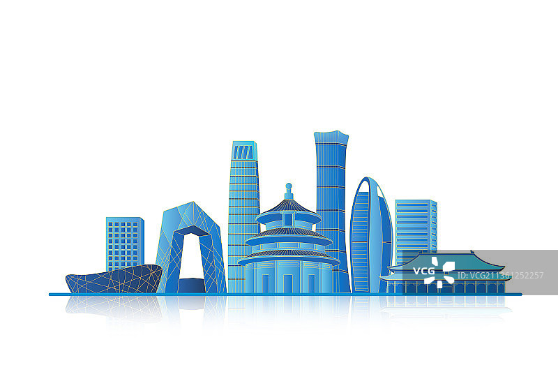 北京城市建筑群矢量插画图片素材