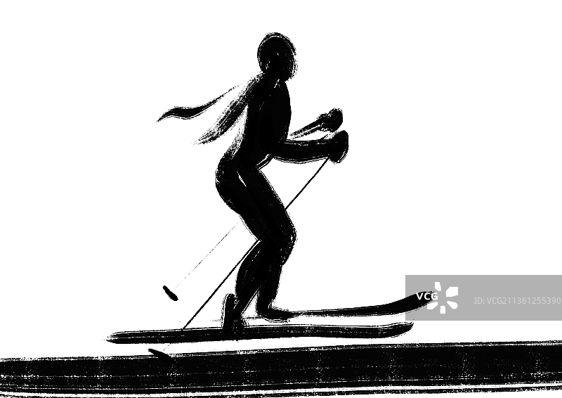 北京运动会体育项目抽象水墨插画设计元素图片素材