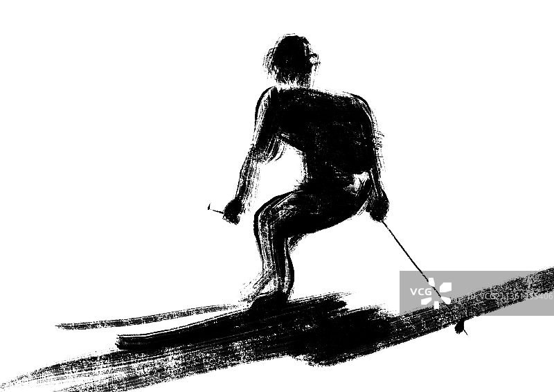 北京运动会体育项目抽象水墨插画设计元素图片素材