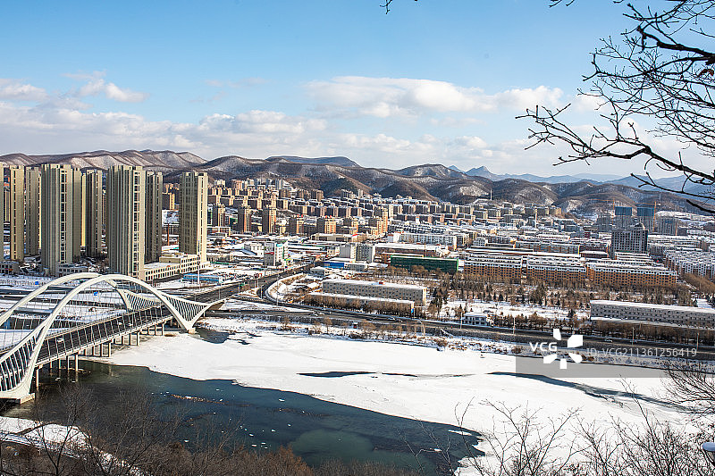 山城冬季景色图片素材