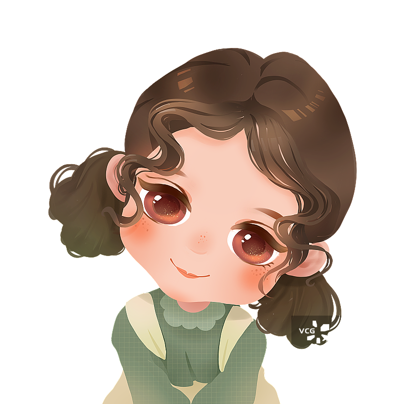 可爱手绘卡通女孩头像图片素材