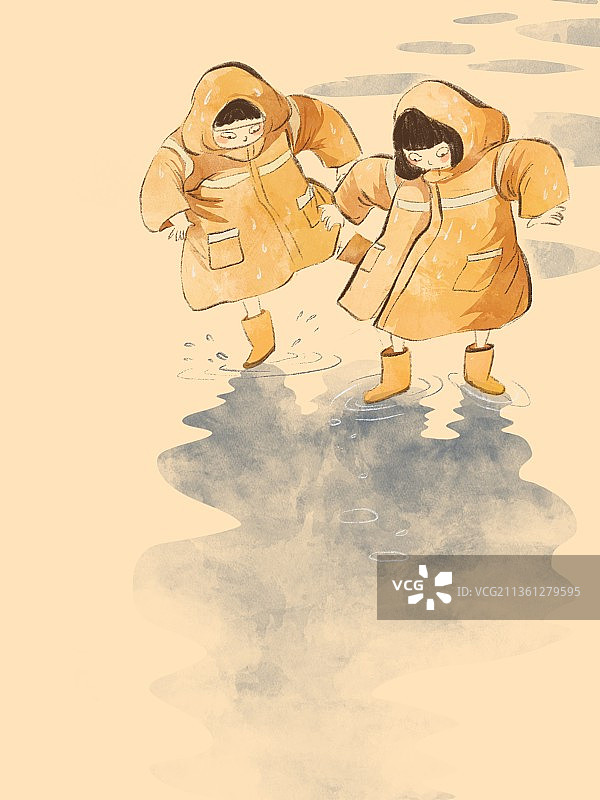 尖叫小孩-踩水图片素材