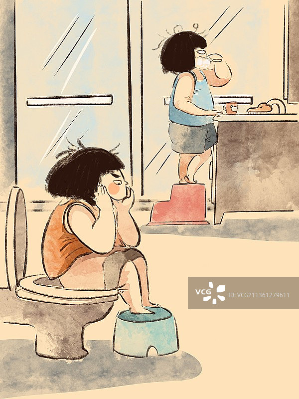 尖叫小孩-起床气图片素材