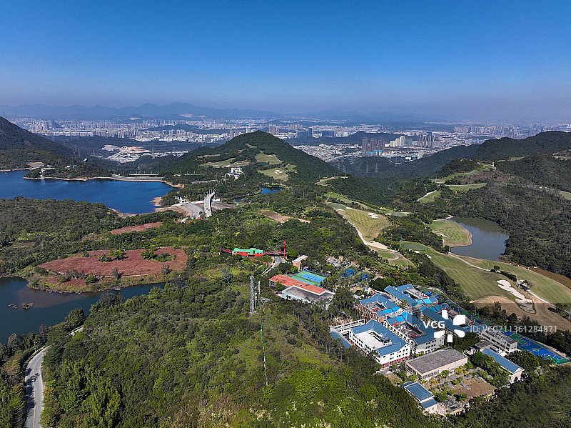 广东省深圳市盐田区东部华侨城云海谷体育公园航拍图片素材