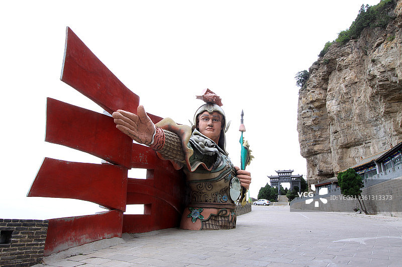 山西介休绵山风景区雕塑图片素材