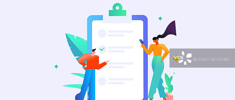 邀请好友进行问卷调查扁平矢量概念运营插画图片素材