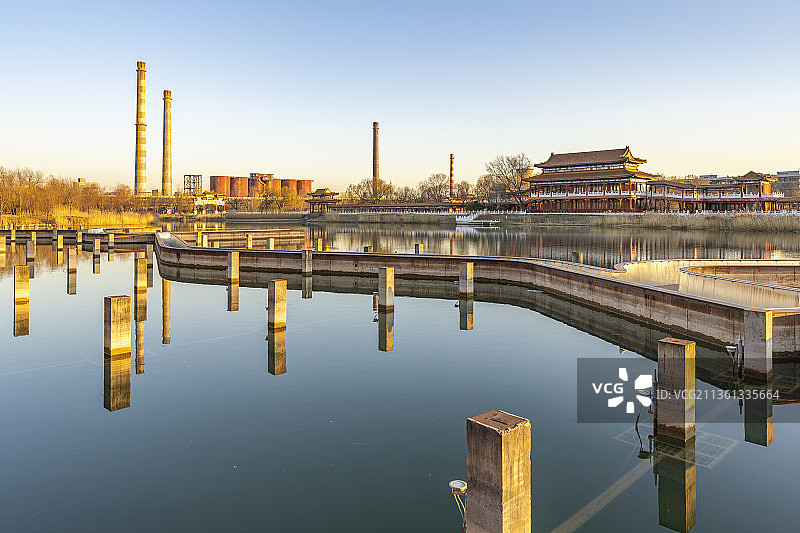 北京首钢工业园区工业建筑图片素材