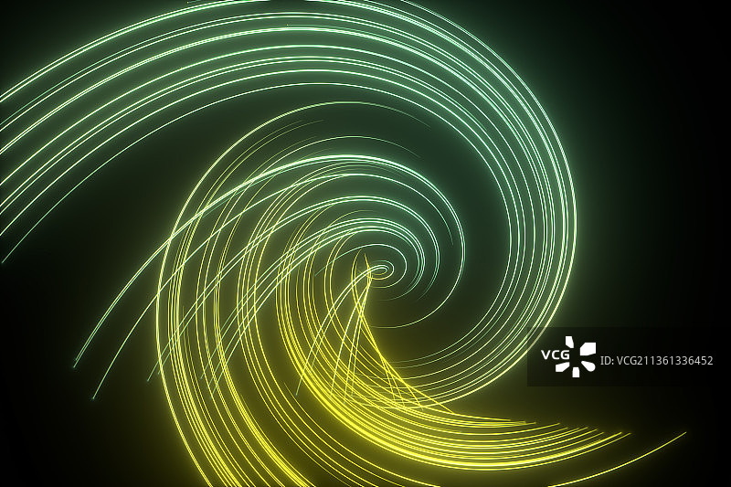 黑暗背景下的动态发光线条图片素材