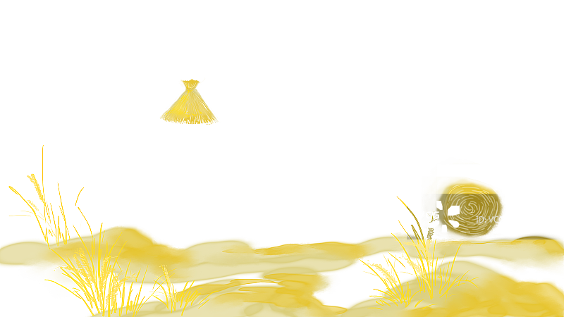 秋季收获稻田麦子传统颜色元素图片素材