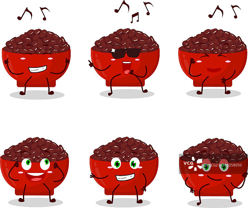 红豆舞者卡通形象图片素材