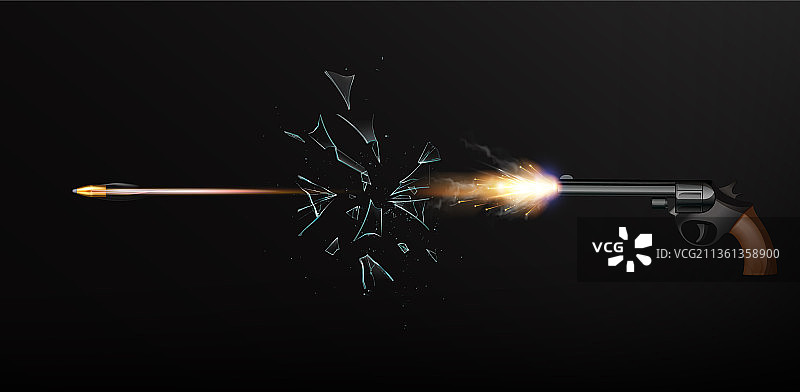 逼真手枪火焰图片素材