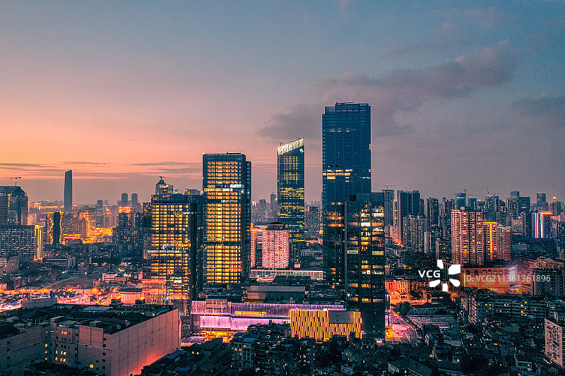 武汉江汉区夜景图片素材