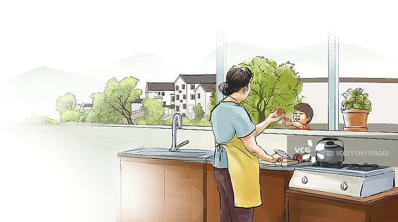 祖孙情图片素材