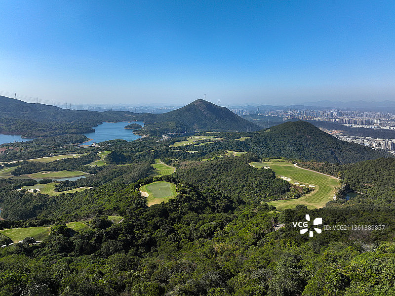 广东省深圳市盐田区东部华侨城云海谷体育公园航拍图片素材