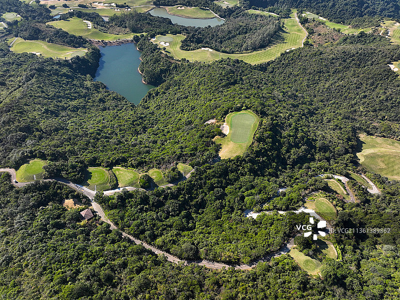 广东省深圳市盐田区东部华侨城云海谷体育公园航拍图片素材