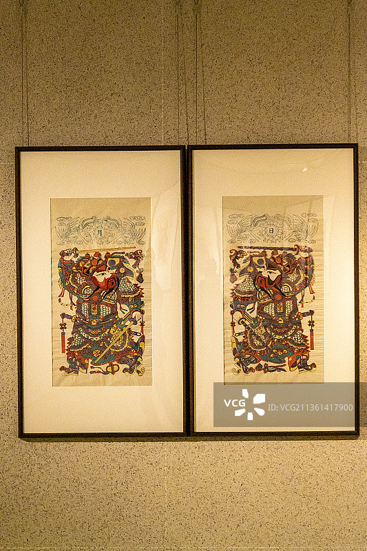 中国国家博物馆——潍坊杨家埠年画：门神（秦琼 敬德）图片素材