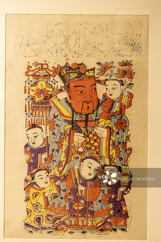 中国国家博物馆——潍坊杨家埠年画：五子门神图片素材