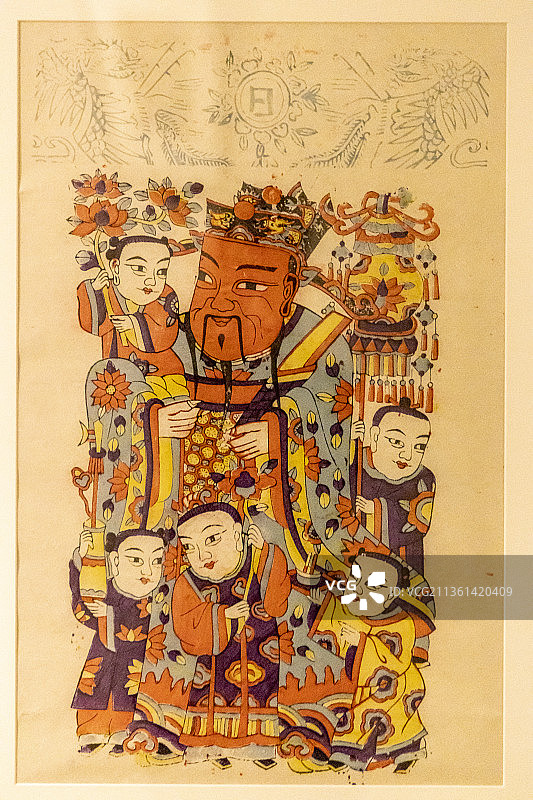 中国国家博物馆——潍坊杨家埠年画：五子门神图片素材