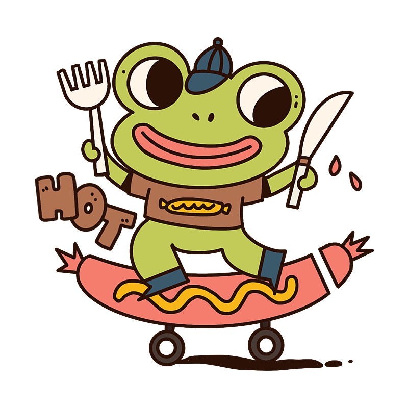 小动物美食线条插画图片素材