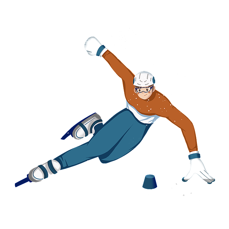 运动会短道速滑插画免抠图图片素材