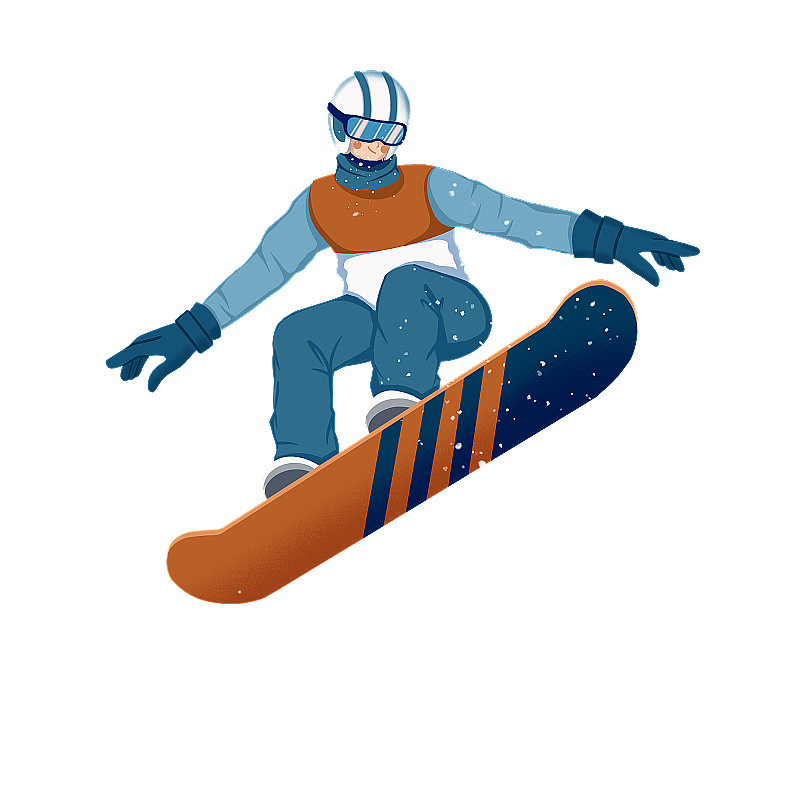 运动会单板滑雪插画免抠图图片素材