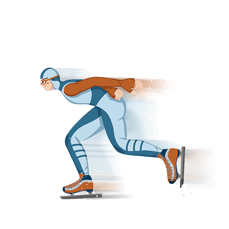 运动会速度滑冰插画免抠图图片素材