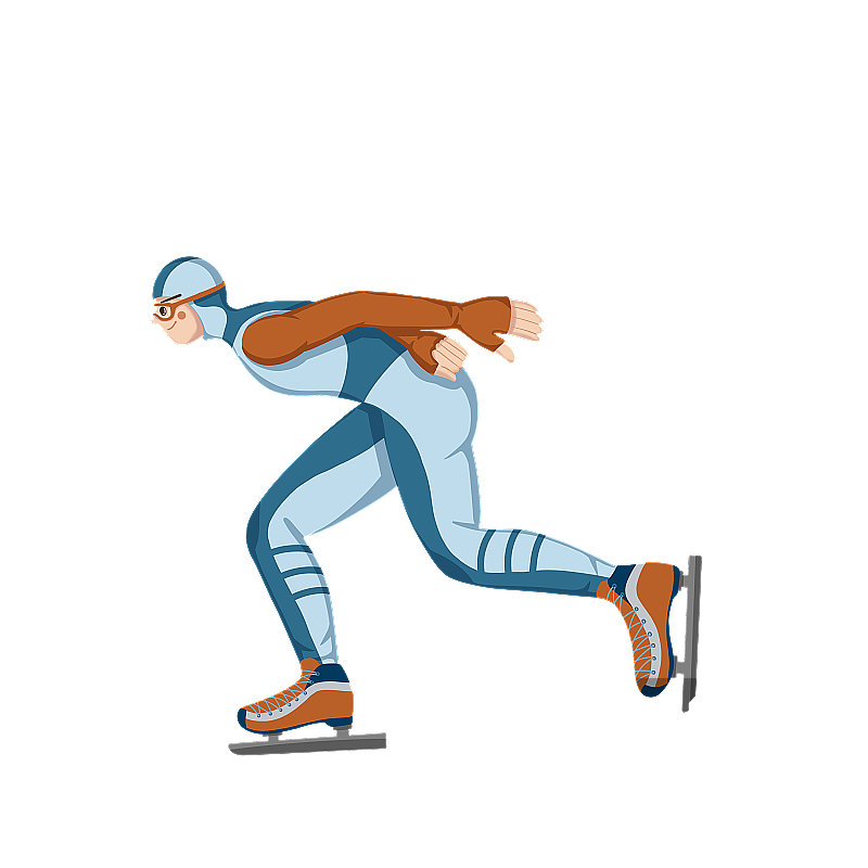 运动会速度滑冰插画免抠图图片素材