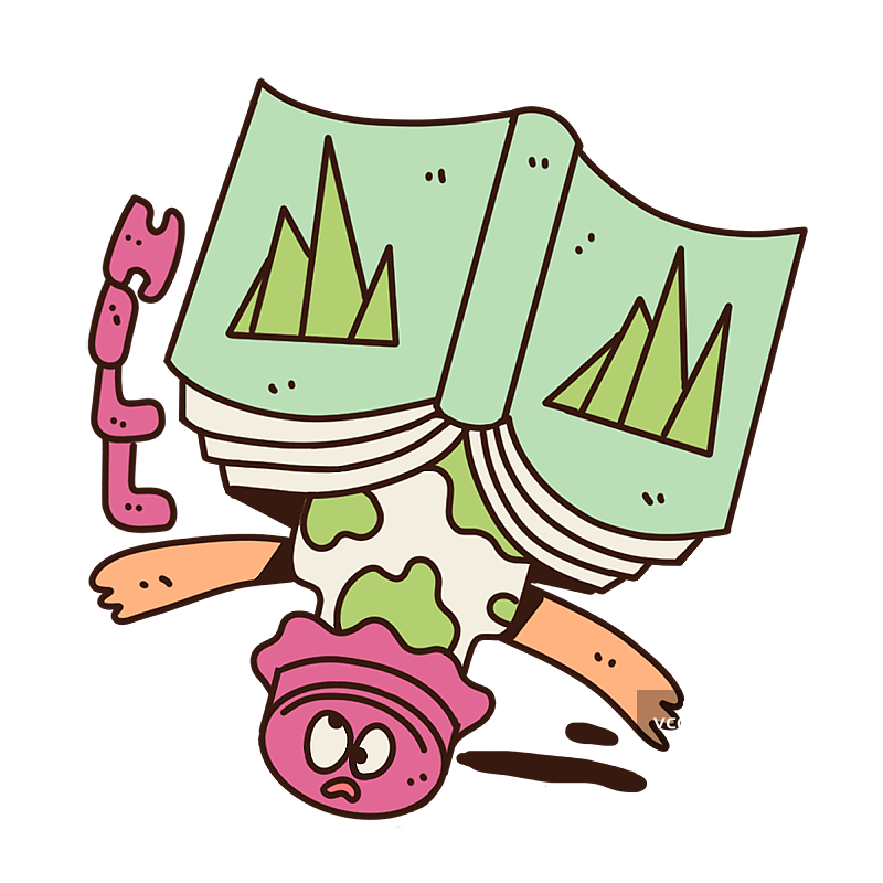 饮料书本可爱线条描边插画图片素材