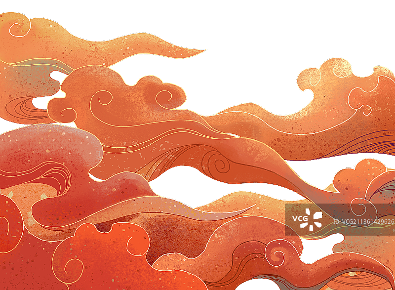 中国风红色的祥云图片素材