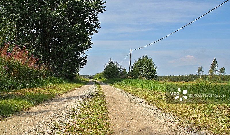 爱沙尼亚乡村的乡村公路图片素材