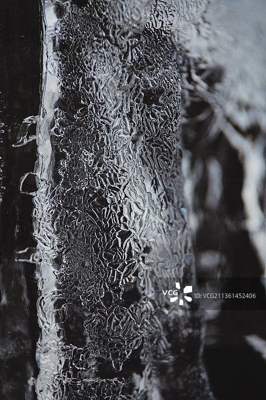 冰柱纹理，冰冻水的特写，挪威卑尔根图片素材