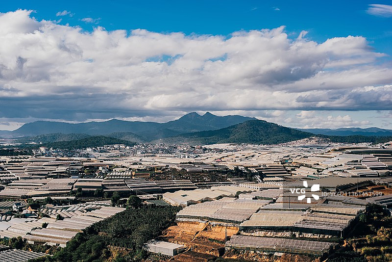 越南城镇景观高角度视图图片素材