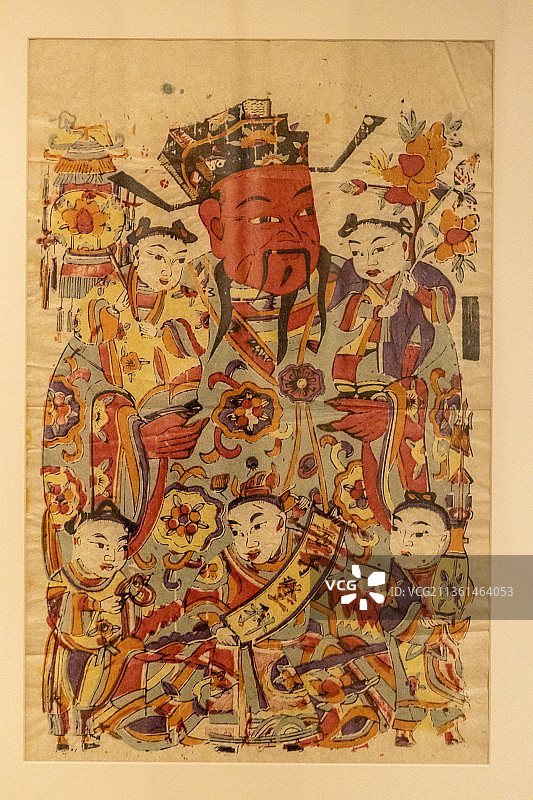 中国国家博物馆——临沂郯城年画：文门神（五子登科）图片素材