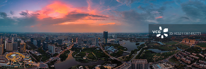 新城晚霞图片素材